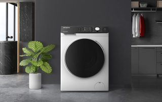 Máy giặt sấy Hitachi Eclipse lắp đặt thực tế trong căn hộ hiện đại